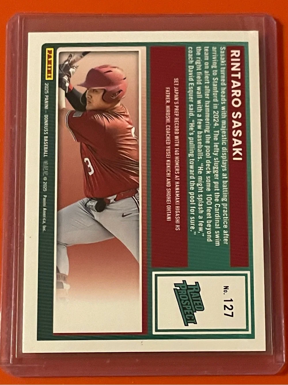 Rintaro Sasaki [Rockets] #127 2025 Panini Donruss Baseball Trading Card